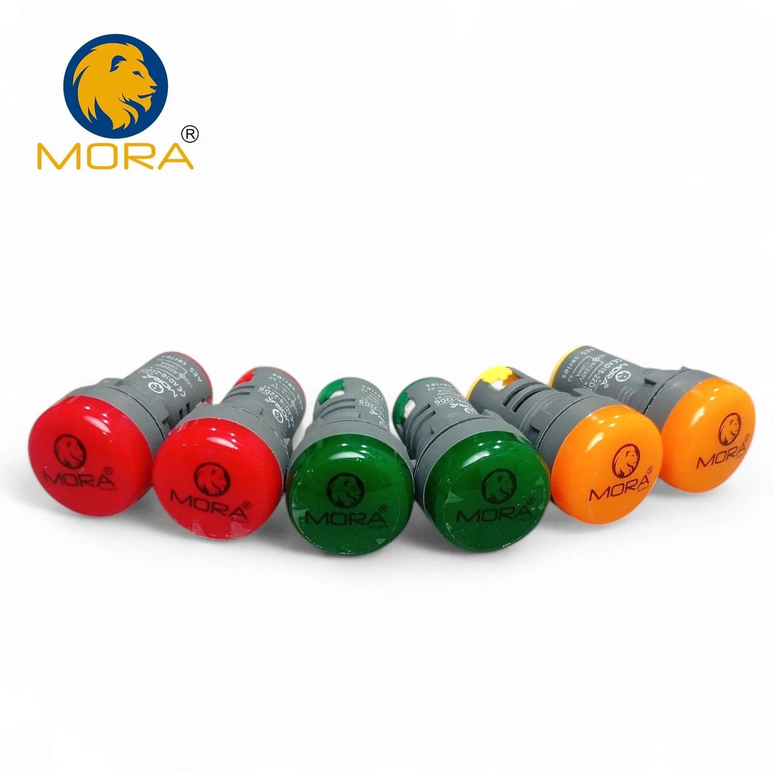 MORA 22mm LED Indicator Pilot Light 220V AC – Red, Green & Yellow — photo 3