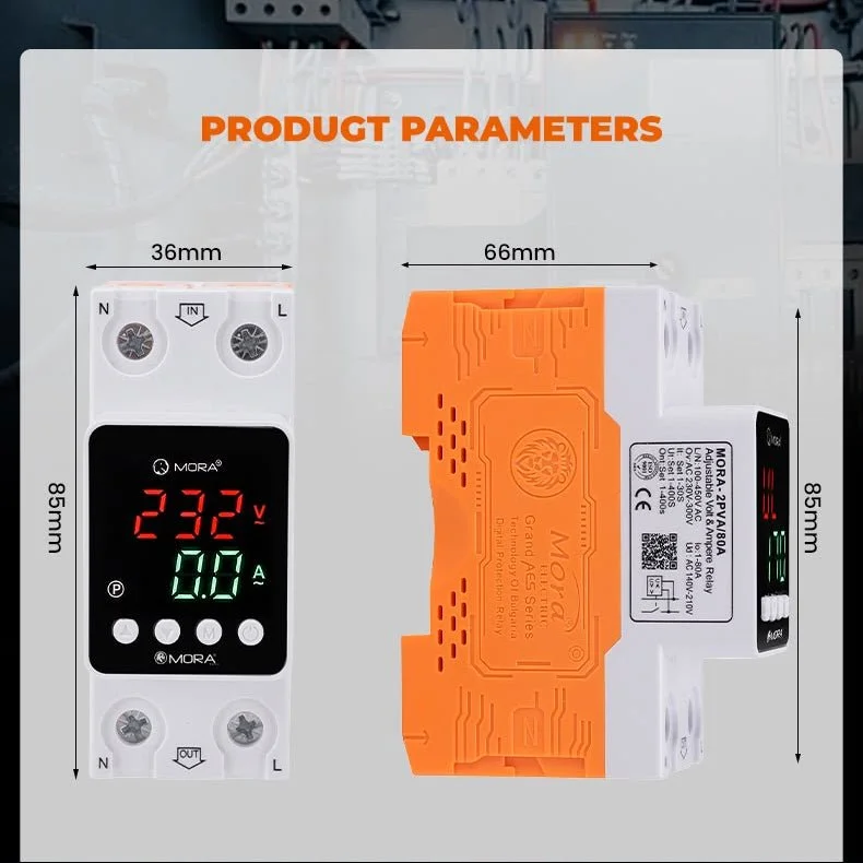 MORA 80A Voltage & Current Protector with Time Delay – High/Low Voltage Protection — photo 2