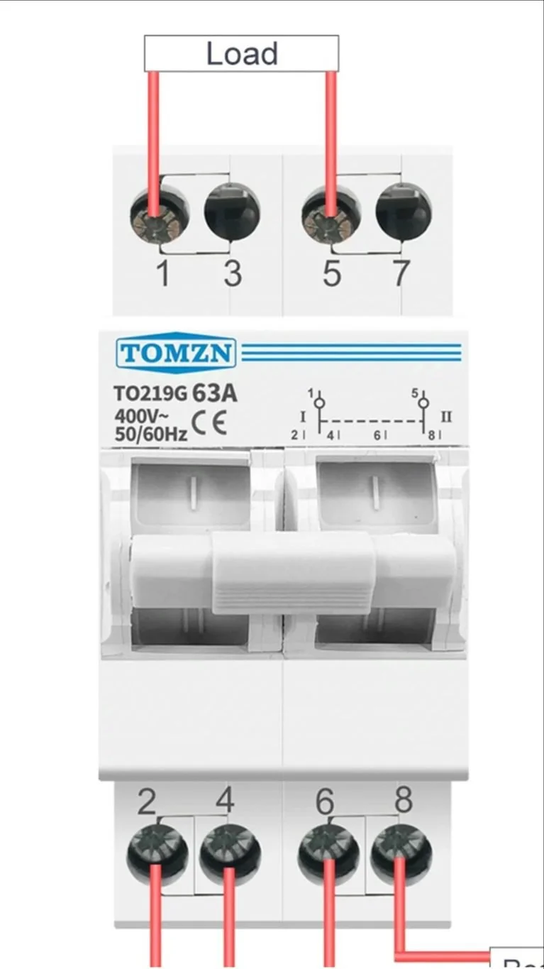 TOMZN 2P 63A MTS Dual Power Manual Transfer Switch | Isolating Switch Interlock Circuit Breaker | Generator/Mains/IPS Changeover — photo 2